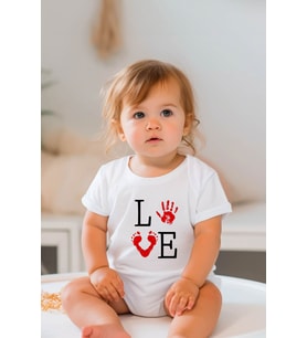 %100 Pamuk Kısa Kollu Bebek Body (Beyaz)