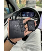 TESLA  Araç Uyumlu VİSSO 1904 Hakiki Deri Araç Ruhsat Kılıfı İsme Özel Çanta Erkek Kadın Modeli + ANAHTARLIK +ÇAKMAK (Kırmızı)