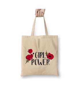 Girl Power Inspiration Positive Girly Quote Artwork Bez Çanta Alışveriş Çantası Plaj Çantası (Beyaz)
