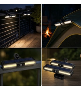 2'Li Mandallı Led Solar Lamba - 36 Led - Hareket Sensörlü - 3 Modlu