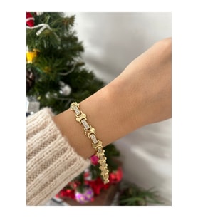 KADIN 14K XUPİNG ÇELİK GOLD ALTIN BİLEKLİK ÖZEL SERİ VİP BİLEKLİK
