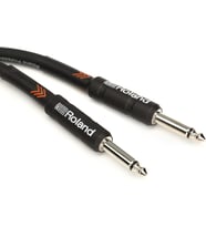 Roland Black Series Enstrüman Kablosu, Düz/Düz 1/4-İnç Jak, 15-Feet