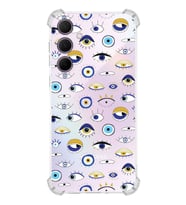 PrintiFy Samsung Galaxy A35 Uyumlu Nazar Boncuğu 2 Baskılı Şeffaf Köşe Korumalı Antişok Kılıf