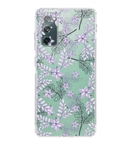 Samsung Galaxy S20 FE  Kamera Korumalı Kapak Floral Lila Tasarımlı  Şeffaf  Kılıf