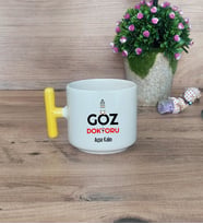 Göz Doktoru Hediye Sepeti Kupa Bardak T Kulplu, Kalemlik ve Ahşap Telefon Standı Tıp Bayramı Hediyesi (Model 5)