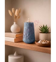 Mumelia Candles Monokrom Kumul - Doğal Soya Dekoratif Mum - Mavi