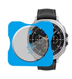 Samsung Watch 8 47mm Uyumlu Kolay Takılabilir Takma Aparatlı Temperli Cam Ekran Koruyucu (Renksiz)