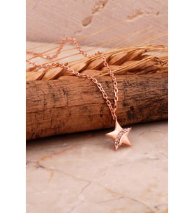 Yıldız Mini Rose Gümüş Kolye 7985