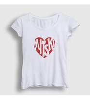 Presmono Kadın Beyaz I Love Kalp Mitski T-Shirt 543207tt (Beyaz)