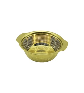 23CM GOLD PASLANMAZ METAL SEPET SÜZGEÇ KENDİNDEN KULPLU (5343)