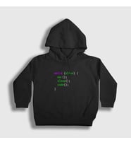 Presmono Unisex Çocuk Siyah Eat Sleep Code Repeat Developer Yazılımcı Kapüşonlu Sweatshirt 332132tt