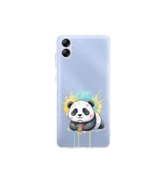 Samsung Galaxy A04e ile Uyumlu Splash Panda Tasarımlı Şeffaf Silikon Kılıf