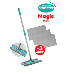 Pratik Temizlik Magnetik Mop ve Yedek Paspas Seti