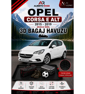 Opel Corsa E ALT 2015 - 2019 Araca Özel 3D Bagaj Havuzu