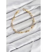 CM Gold Renk Yıldız Model Zirkon Taşlı Pirinç Kadın Bileklik TJ-BB8602