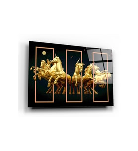 Gold Atlar Cam Tablo