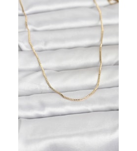 CM 14K Gold Renk İnce Kare Zincirli Model 60 cm Kadın Kolye 5886 - GLST4546-4231
