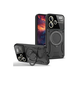 Note 13 Pro Plus Joy Lens Standlı Kapak - Siyah