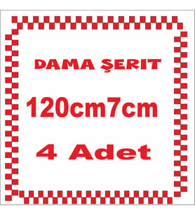 DAMA ŞERİT STİCKER 120CM 7CM   4 ADETTİR (Kırmızı)