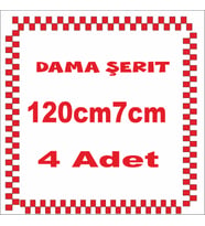 DAMA ŞERİT STİCKER 120CM 7CM   4 ADETTİR (Kırmızı)