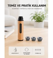 Ahşap Görünümlü Mini Küllük Taşınabilir Kompakt Tasarım 3 Farklı Uç Seçeneği