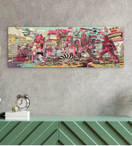 BK Gift Modern Soyut Tasarımlı Panorama Kanvas Tablo 100x35cm-16