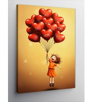 Kanvas Tablo Balonlarla Uçan Çocuk