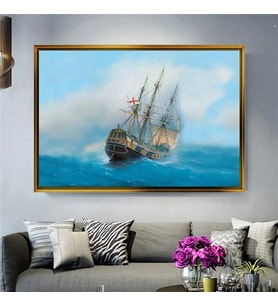 Altın Çerçeveli dekoratif tablo l1813 (Gold)