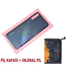 Tkgz Huawei Uyumlu P Smart S Arka Pil Batarya Kapağı + PİL SİYAH