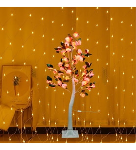 Led Işıklı Masa Lambası, Pembe, 120x120