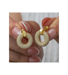 Gümüş Halka Gold Kadın Küpe CSR2185773