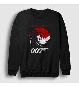 Presmono Unisex Siyah Casino Royale Film James Bond Sweatshirt 257498tt