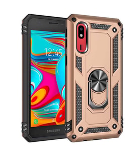 Galaxy A2 Core Kılıf Yüzüklü Zırh Tank Vega (Gold)