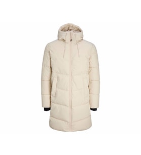 Jack Jones Jorcopenhagen Long Puffer Ln Erkek Günlük Mont 12215283-MOONBEAM Krem