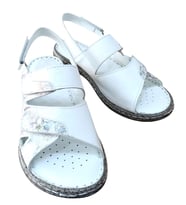 Castle Black 22383 Kadın Hakiki Deri Comfort Sandalet (Beyaz)