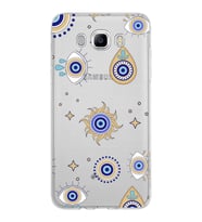 PrintiFy Samsung Galaxy J7 2016 ile Uyumlu 1mm Slim Fit Nazar Boncuğu 5 Baskılı Şeffaf  Kılıf
