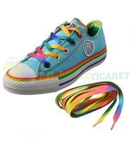 Renkli Yassı Spor Converse Ayakkabı Bağcığı 1 Çift 120 Cm Kalite