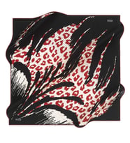Aker Sura Saf İpek Eşarp 8374701 - 341 Siyah Leopar Desen