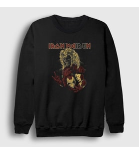 Presmono Unisex Siyah Hero Iron Maiden Sweatshirt 86158tt