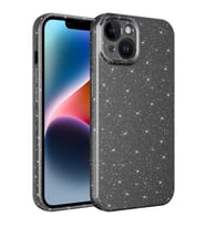 Apple iPhone 14 Kılıf Kamera Korumalı Simli Lüks Zore Koton Kılıf (Gri)