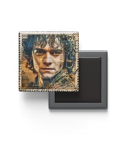 Frodo Baggins - Baskılı Buzdolap Magneti Kare - 9x9 cm