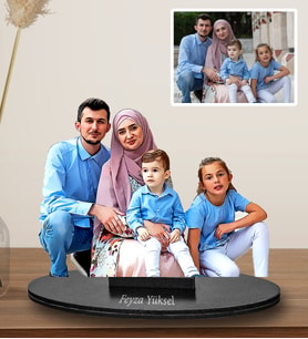 Anneler Gününe Özel Aile Tasarımlı Karikatür Biblo