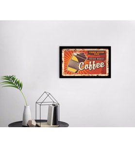 BK Home Coffee Tasarımlı Dekoratif Ahşap Siyah Çerçeveli Tablo-34