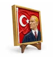 Atatürk-Bayrak Portre Silikon Kalıp 15x15 Cm