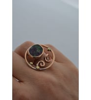 STONEAGE ÖZEL TASARIM RUBİZİOSİT TAŞLI YÜZÜK (Altın / Dore)