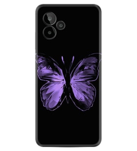 General Mobile GM 24 Pro Kılıf Resimli Desenli Silikon Platinium Series Black Butterfly 1879