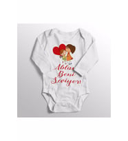 Unisex Bebek Beyaz Ablam Beni Seviyor Baskılı Bebek Zıbını