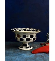 Acar Kitchen Beyond Dama desen Siyah-Krem emaye 28x18xm Meyvelik 0519
