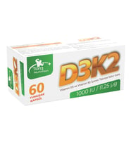 Torq Nutrition D3K2 (1000 IU / 11,25 mcg) - 60 Yumuşak Kapsül (Renksiz)