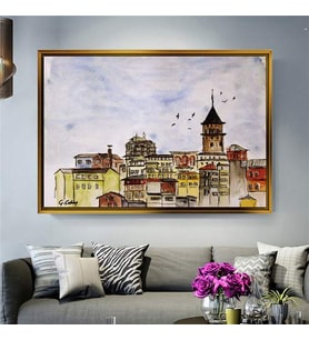 Altın Çerçeveli dekoratif tablo l556 (Gold)